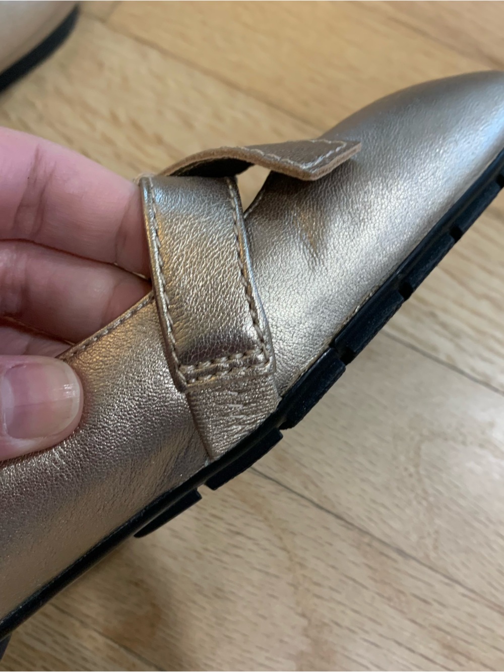 Donald J. Pliner Metallic Ballet Flats Strap Square Toe Women’s Size 8.5 - Picture 6 of 9